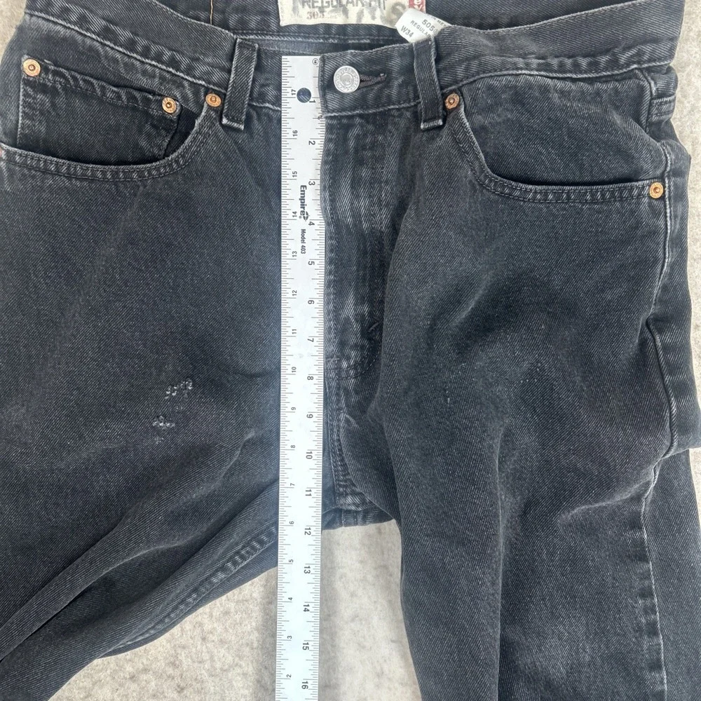 Levi's 505 Regular Fit Mens Jeans Black Size 34x32 Denim Y2K‎ VTG